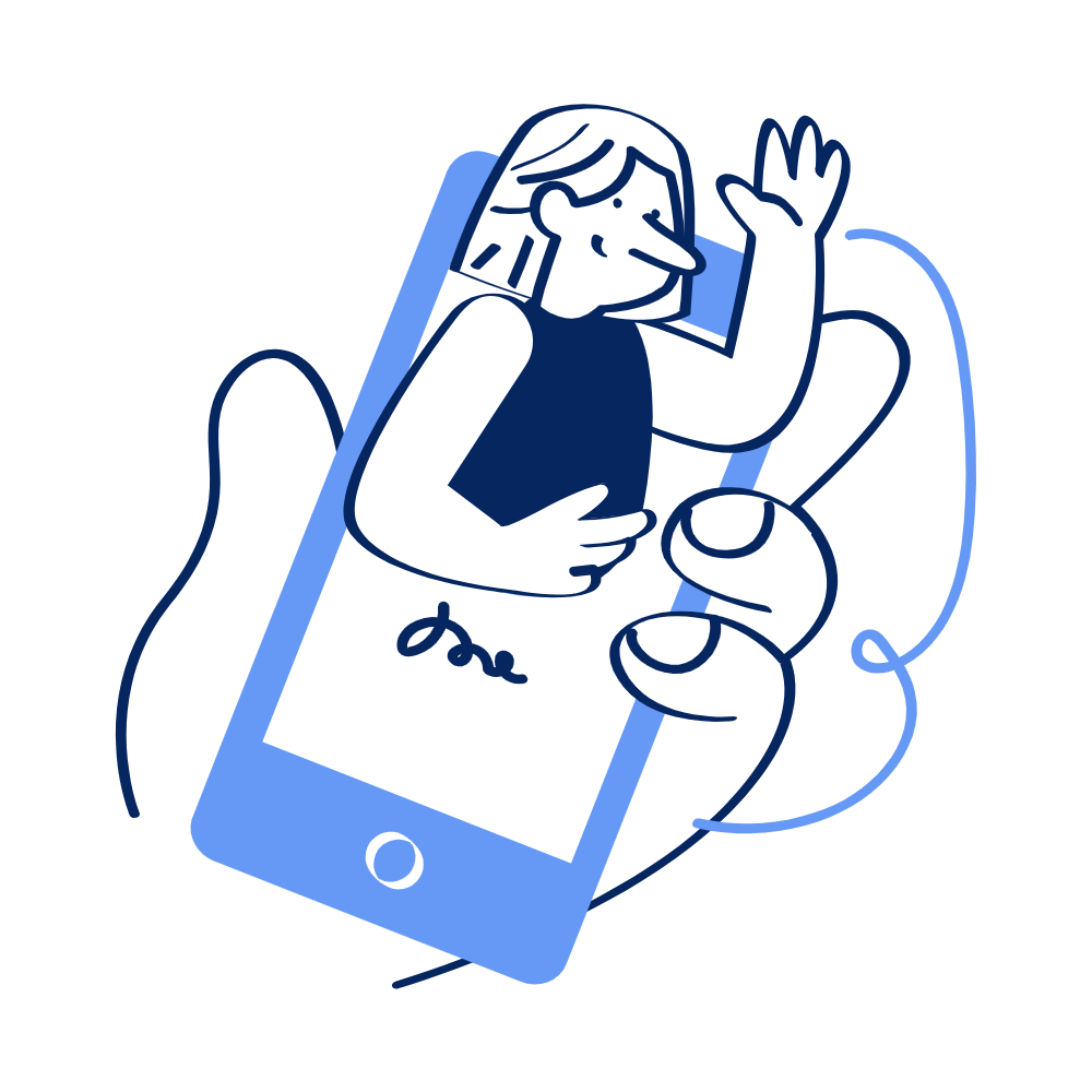 A teacher recording a short explanation on their phone